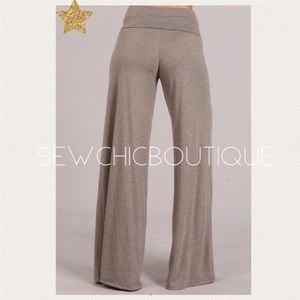 New! Casual Wide Leg Heather Knit👖in Desert Taupe